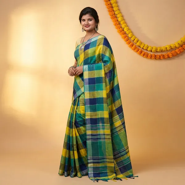 Multi_Color_Linen_Saree_For_Women