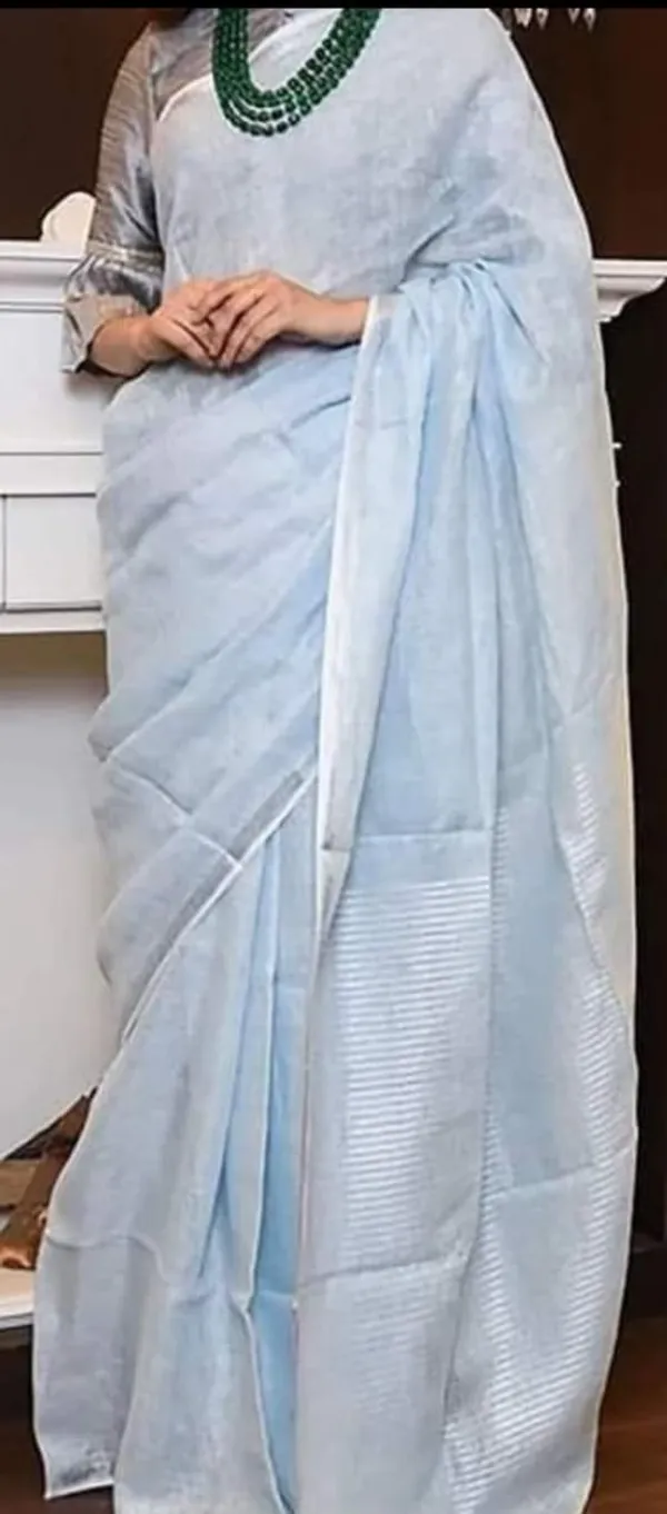 Blue_Linen_Saree_For_Women