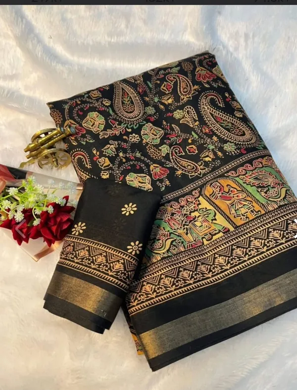 Black_Mulmul_Cotton_Saree_For_Women