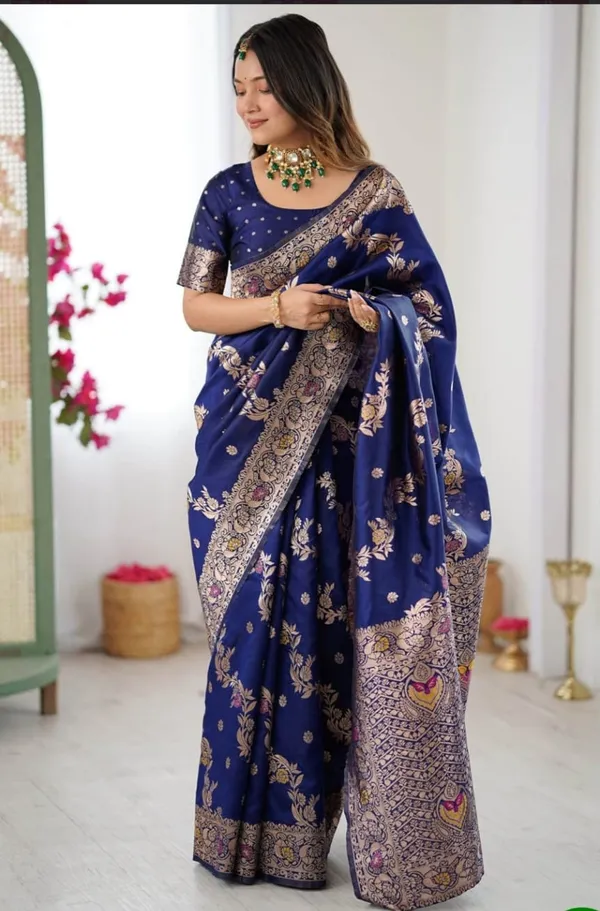 Blue_Banarasi_Silk_Saree_For_Women