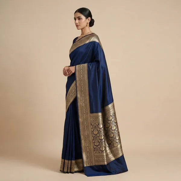 Blue_Kancipura_Saree_For_Women