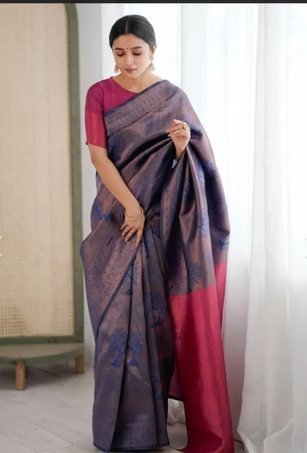 Blue_Banarasi_Silk_Saree_For_Women
