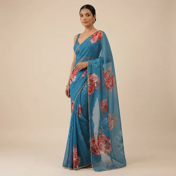 Blue_Georgette_Saree_For_Women