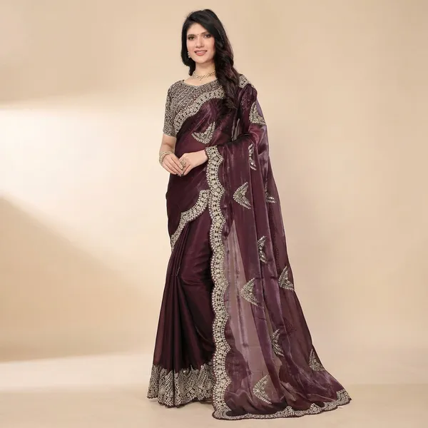 Wine_Jimmy_Choo_Fabric_Saree_For_Women