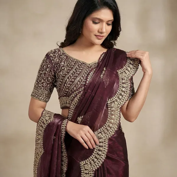 Wine_Jimmy_Choo_Fabric_Saree_For_Women