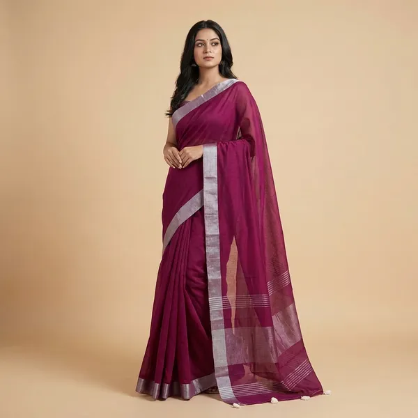 Magneta_Linen_Cotton_Saree_For_Women