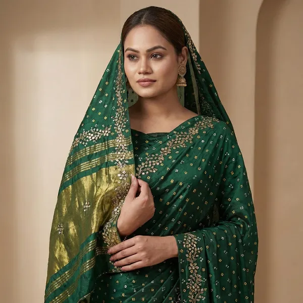 Green_Chinon_Silk_Saree_For_Women