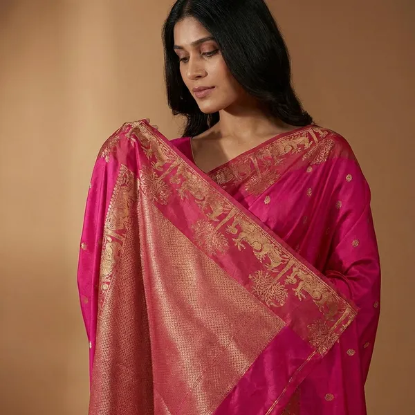 Pink_Banarasi_Silk_Saree_For_Women