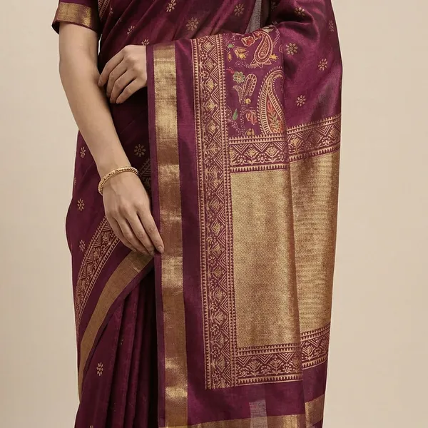 Maroon_Mulmul_Cotton_Saree_For_Women