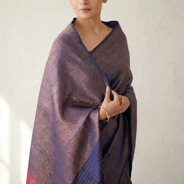 Blue_Banarasi_Silk_Saree_For_Women