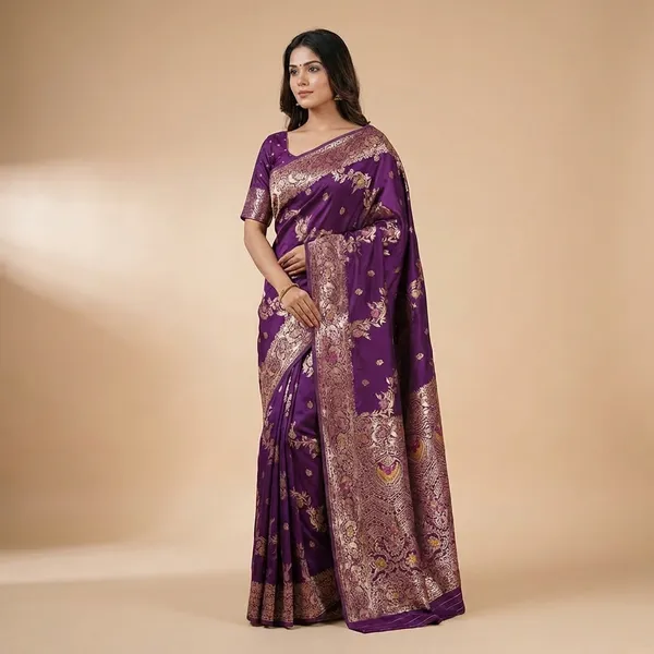 Purple_Banarasi_Silk_Saree_For_Women