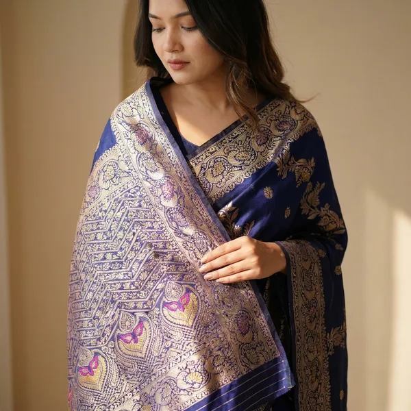 Blue_Banarasi_Silk_Saree_For_Women