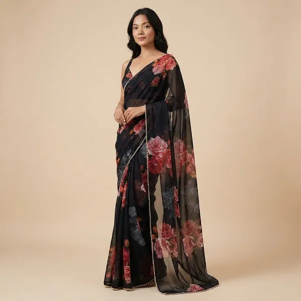 Black_Georgette_Saree_For_Women