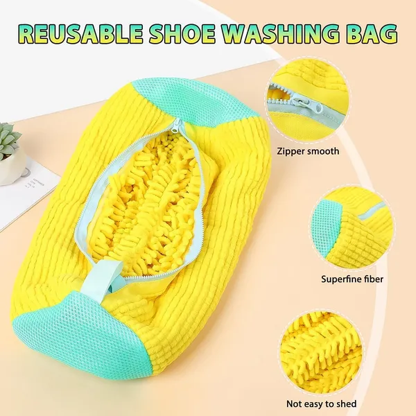 Shoe_Washing_Bag_With_Microfiber_Chenille_Lining_Zipper