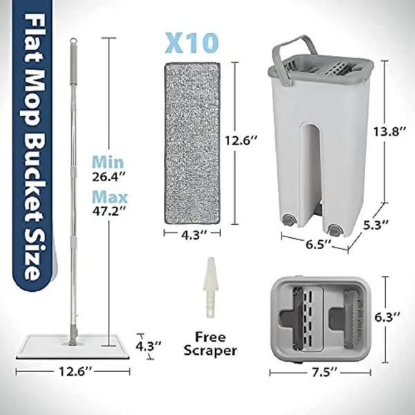 Scratch_Cleaning_Mop_Set_with_12L_Folding_Bucket,_Hands-Free_Self-Squeezing_System,_Micro_Fiber_Mopheads