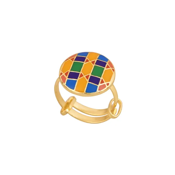 Colorful_Mosaic_Enamel_Statement_Ring_-_Gold_Plated_Adjustable_Fashion_Ring