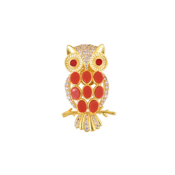 Coral_Owl_Brooch