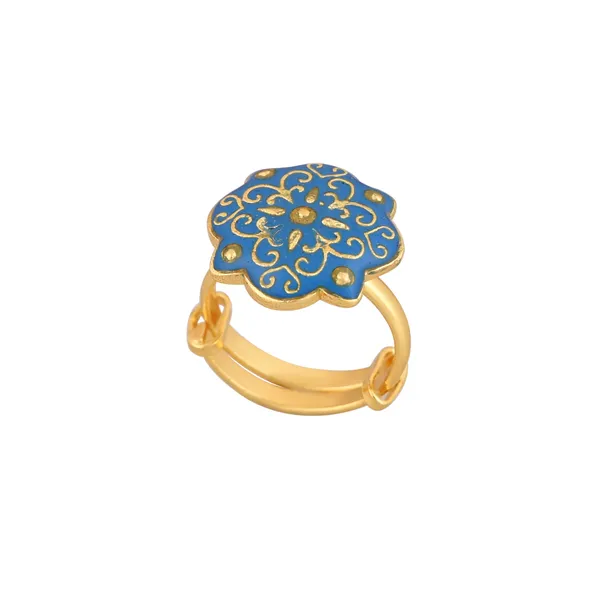 Royal_Blue_Enamel_Floral_Adjustable_Ring