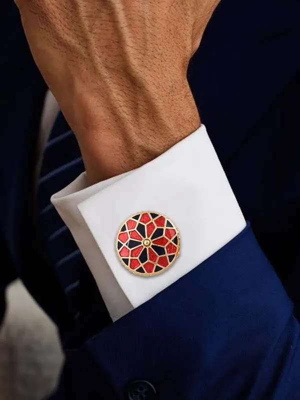 Vintage_Scarlet_Lattice_Cufflinks
