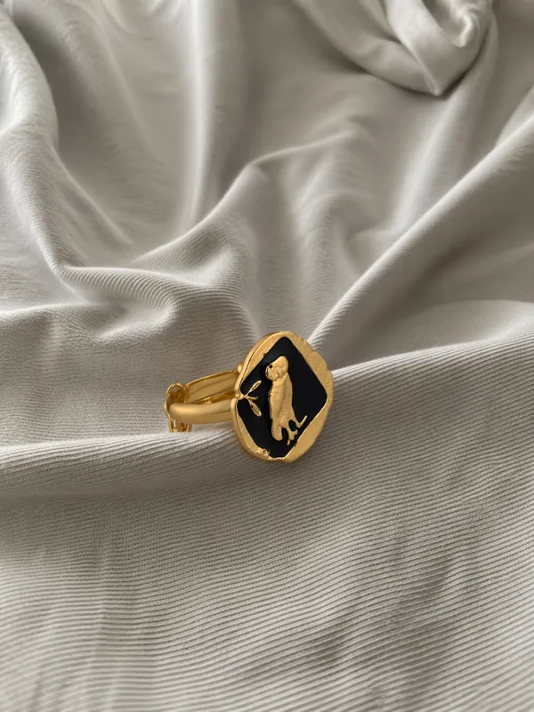 Egyptian_Black_Owl_Ring_with_Gold_Finish