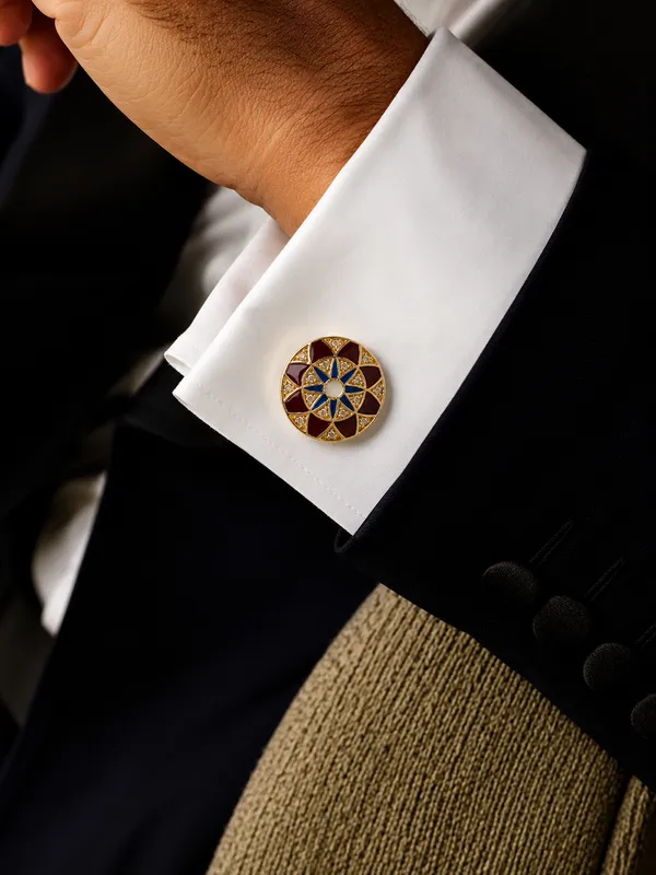 Maroon_Star_Cufflink