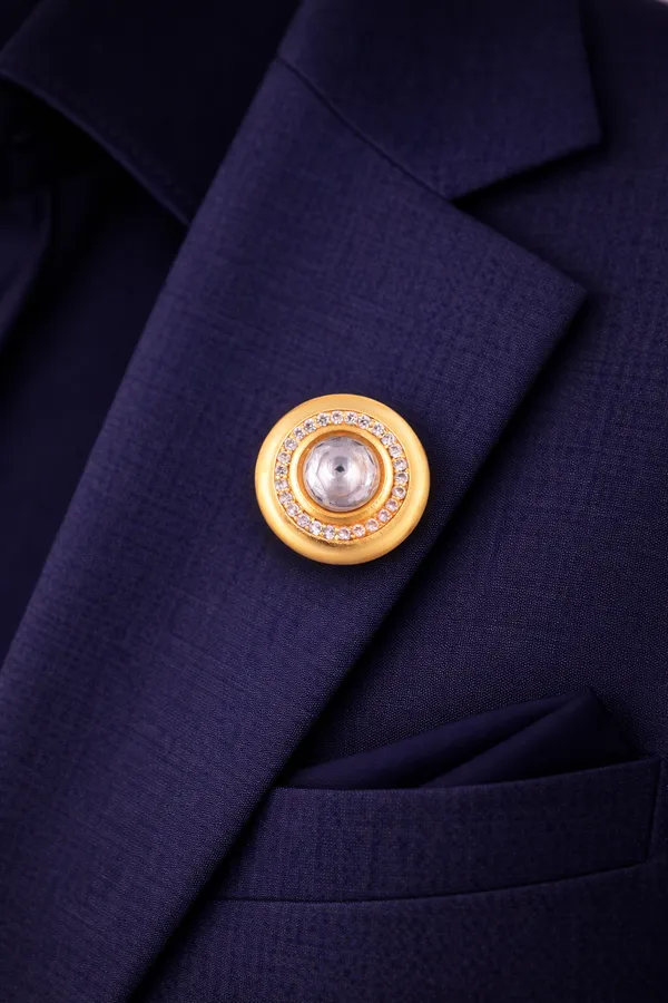 Polki_Button_Brooch