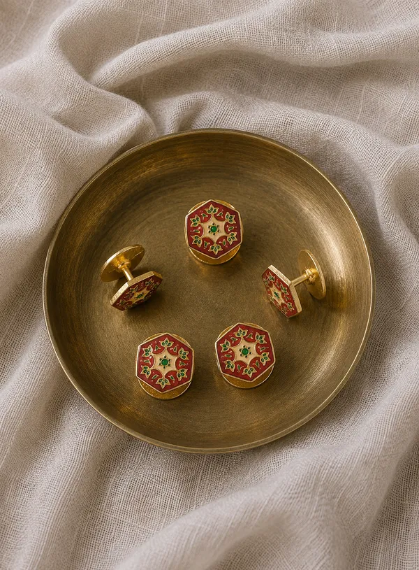 Red_Hexa_Kurta_Buttons