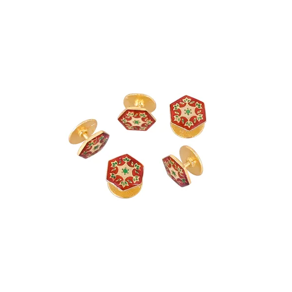 Red_Hexa_Kurta_Buttons
