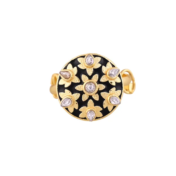 Black_Enamel_Floral_Statement_Ring_with_Stones