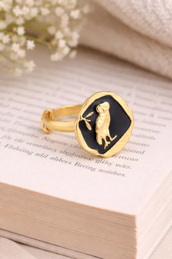 Egyptian_Black_Owl_Ring_with_Gold_Finish