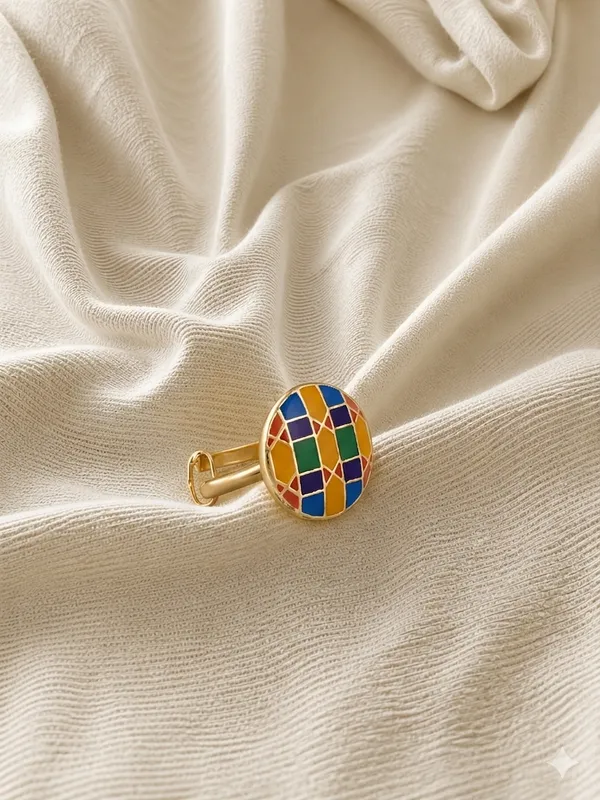 Colorful_Mosaic_Enamel_Statement_Ring_-_Gold_Plated_Adjustable_Fashion_Ring
