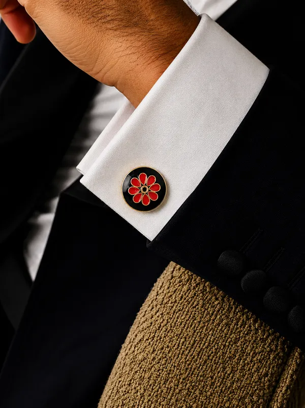 Scarlet_Flora_Cufflinks