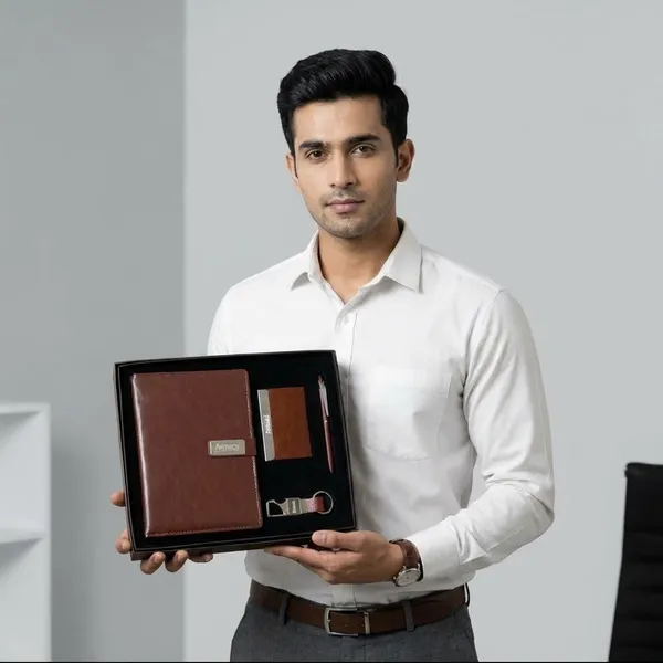Premium_Corporate_Gift_Set_|_Brown_PU_Leather_|_Diary,_Card_Holder,_Pen_&_Keychain
