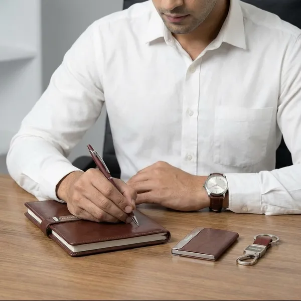 Premium_Corporate_Gift_Set_|_Brown_PU_Leather_|_Diary,_Card_Holder,_Pen_&_Keychain