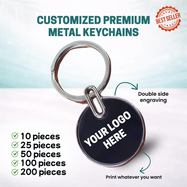 Premium_Round_Metal_Keychain_|_With_Name/logo_Engraved_|_Trendy_Stylish_Keychain