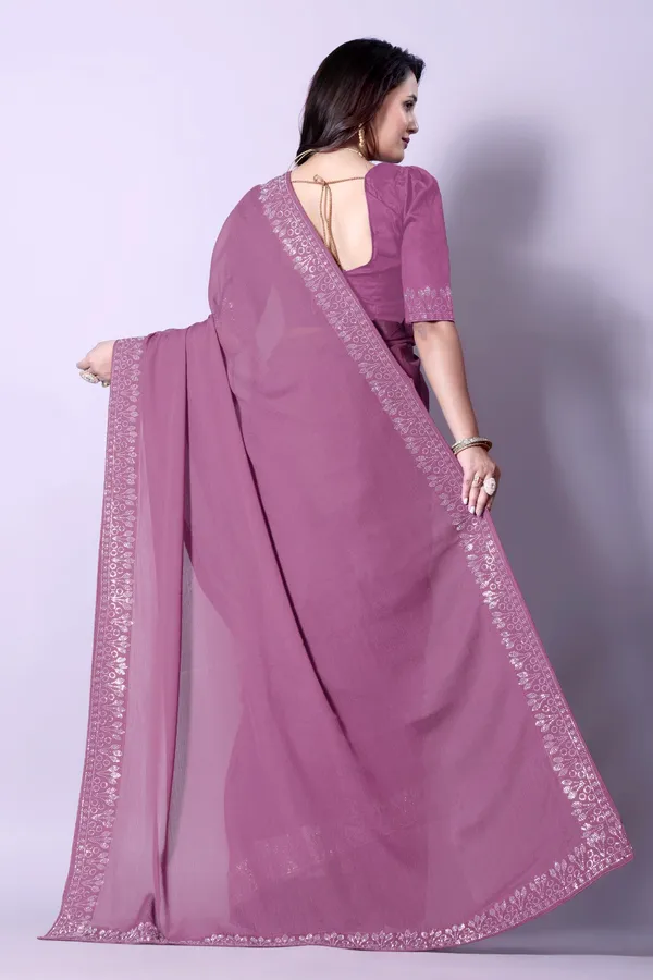 Mauve_Elegant_Embroidered_Border_Saree_with_Blouse_For_Women