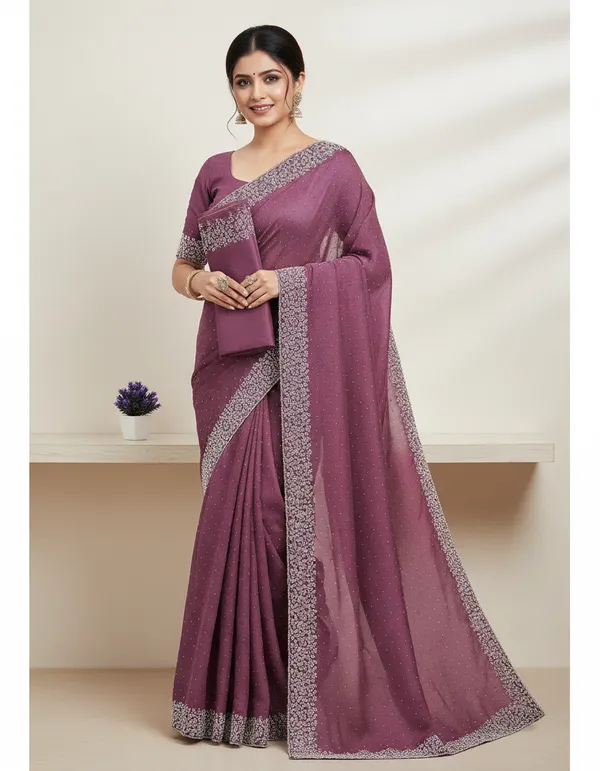 Purple_Georgette_Saree_with_Embroidered_Border_and_Sequin_Work_For_Women