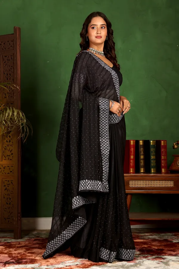 Black_Sequin_Saree_with_Geometric_Border_and_Blouse_For_Women