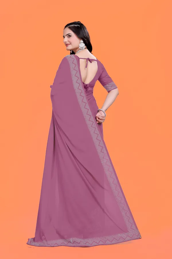 Purple_Elegant_Georgette_Saree_with_Lace_Border_For_Women