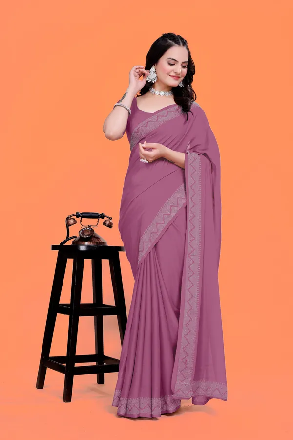 Purple_Elegant_Georgette_Saree_with_Lace_Border_For_Women