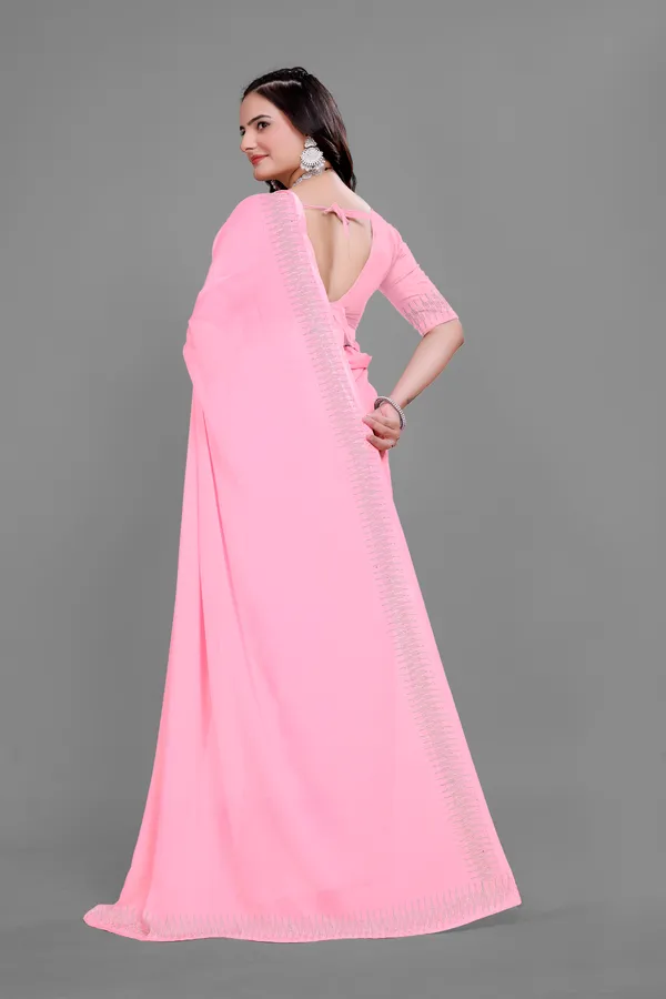 Light_Pink_Plain_Georgette_Saree_with_Border_Detailing_For_Women