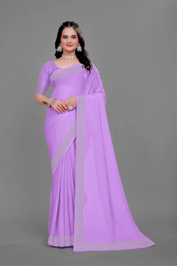 Purple_Chiffon_Saree_with_Silver_Border_For_Women
