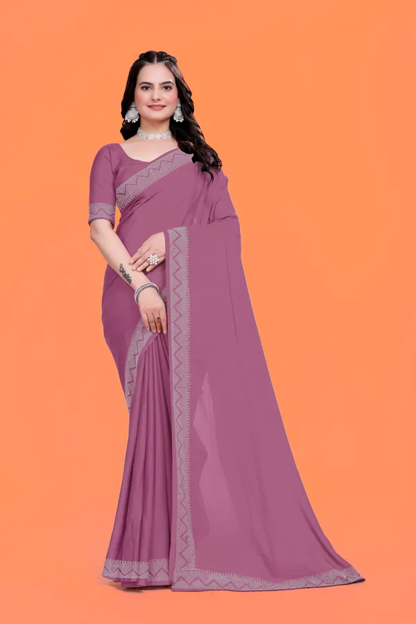 Purple_Elegant_Georgette_Saree_with_Lace_Border_For_Women