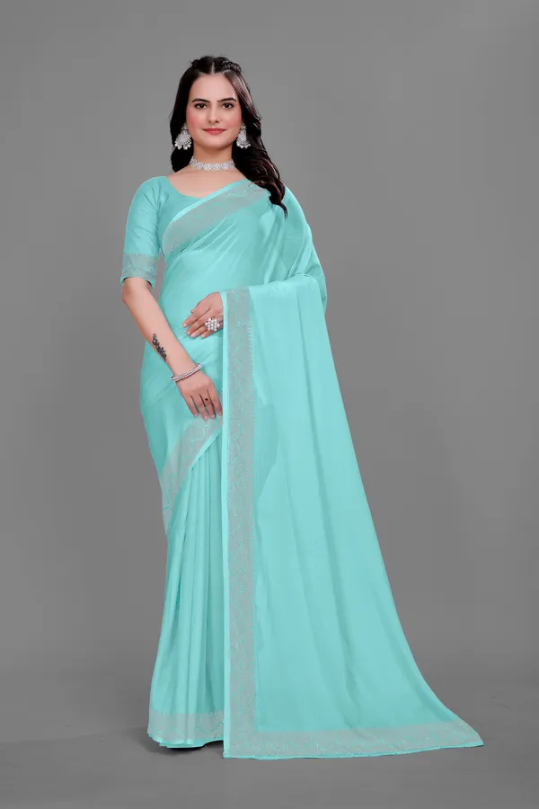 Sky_Blue_Chiffon_Saree_with_Embroidered_Border_For_Women