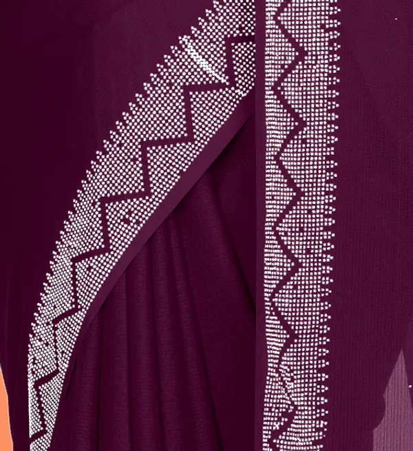 Purple_Georgette_Saree_with_Silver_Lace_Border_For_Women