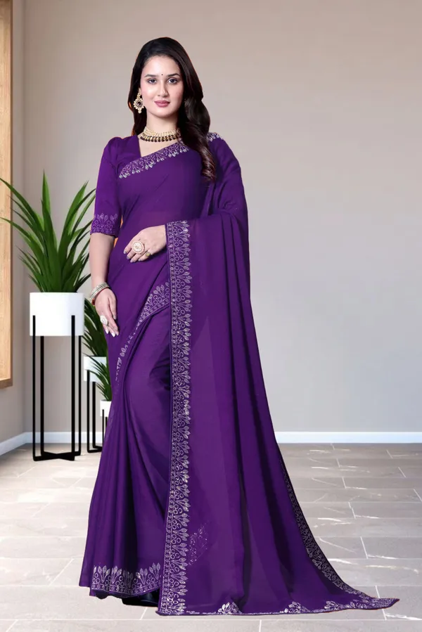 Purple_Embroidered_Georgette_Saree_with_Blouse_For_Women