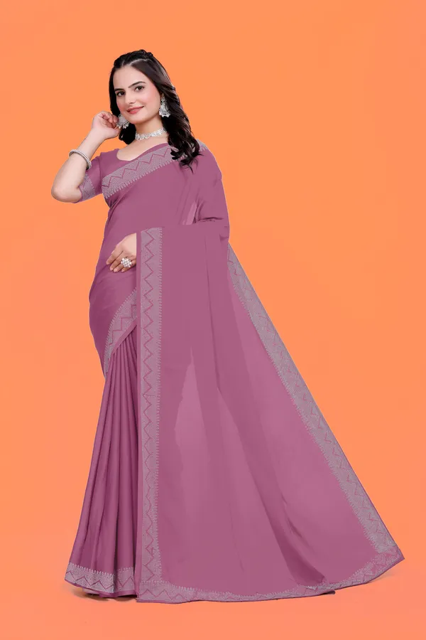 Purple_Elegant_Georgette_Saree_with_Lace_Border_For_Women