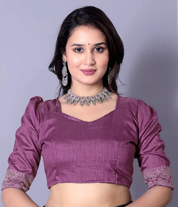 Mauve_Purple_Georgette_Saree_with_Embellished_Border_and_Matching_Blouse_For_Women
