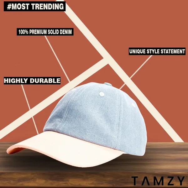 Ice_Blue_And_Peach_Denim_Premium_Unisex_Caps