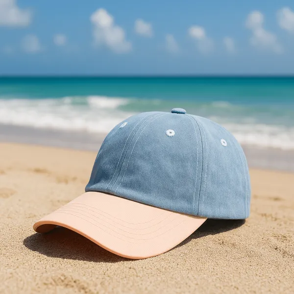 Ice_Blue_And_Peach_Denim_Premium_Unisex_Caps